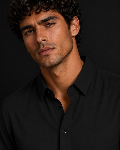 Marmic Fab Men Regular Fit Classic Shirt Black - Image 3