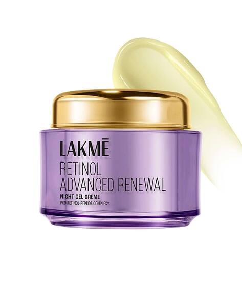 LAKME Retinol Advanced Renewal Night Gel Creme + with Pro-Retinol + Peptide for Fine Lines (50G)