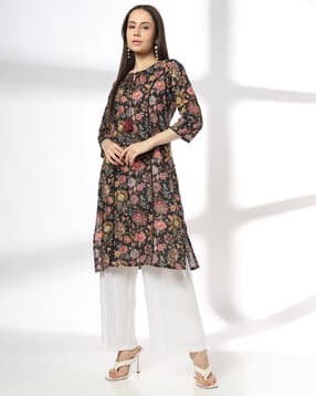 avaasa mix n' match Women Floral Print Straight Kurta-picture-26