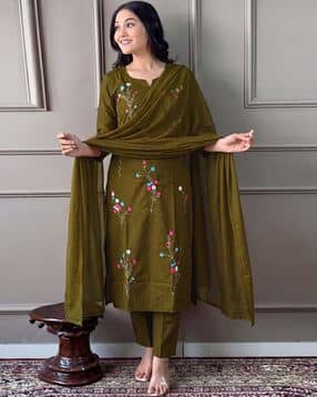svaraa Women Embroidered 3-Piece Kurta Suit Set-picture-30