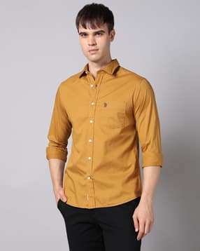 u.s. polo assn. Men Tailored Fit Regular Shirt with Logo Embroidered-picture-47