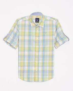 allen solly Boys Checks Slim Fit Shirt-picture-21