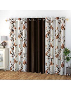 yukany Set of 3 Floral Print Door Curtains with Eyelets-picture-41
