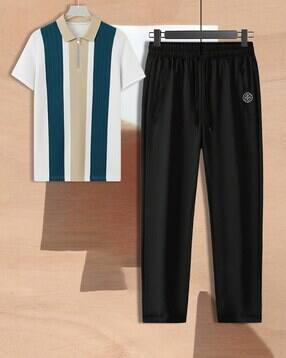 Men Colourblock 2-Piece Co-Ord Set-image-49