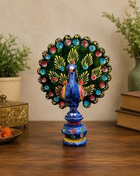 aawiclo home Handcrafted Peacock Decorative Showpiece Set of 1-picture-5