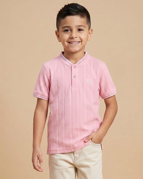 ALLEN SOLLY Boys Regular Fit Stripes T-Shirt