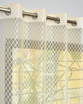 Geometric Printed Window Curtain with Eyelets Header - 121.92 cm x 152.4 cm-image-35