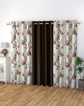 yukany Set of 3 Floral Print Door Curtains with Eyelets-picture-24