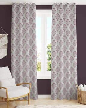 yukany Pack of 2 Geometric Print Door Curtain Eyelets Header  - 121.92 cm x 243.84 cm-picture-16