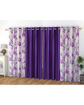Pack of 4 Floral Print Window Curtain Eyelets Header  - 121.92 cm x 182.88 cm-image-42