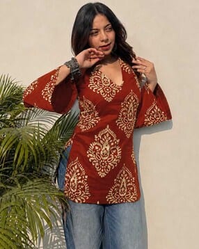 svaraa Women Printed Regular Fit Short Kurti-picture-25