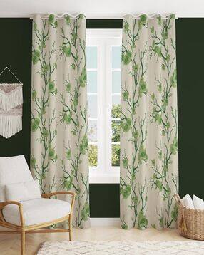 yukany Set of 2 Floral Print Door Curtains with Eyelets-picture-6