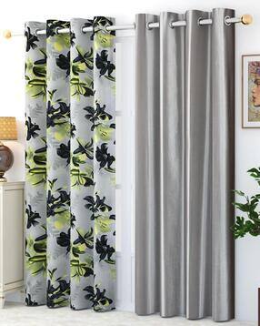 Pack of 2 Floral Print Window Curtain Eyelets Header  - 121.92 cm x 182.88 cm-image-49