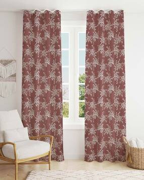 yukany Pack of 2 Floral Print Window Curtain - 121.92 cm x 152.4 cm-picture-47