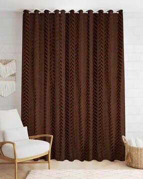 Striped Door Curtain with Eyelets Header - 121.92 cm x 213.36 cm-image-48