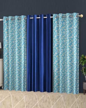 Pack of 3 Floral Print Window Curtain - 121.92 cm x 152.4 cm-image-20