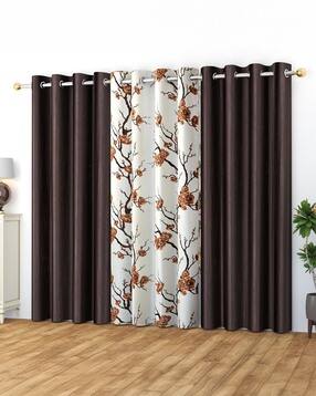 yukany Set of 3 Floral Print Door Curtains with Eyelets-picture-17