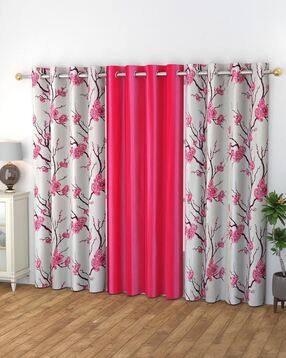 yukany Set of 3 Floral Print Window Curtains with Eyelets-picture-5