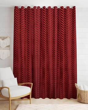 Striped Door Curtain with Eyelets Header - 121.92 cm x 213.36 cm-image-37