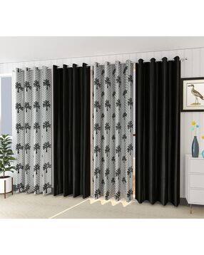 Set of 4 Leaf Window Curtains with Eyelets-image-20