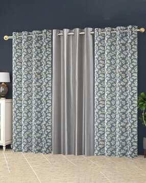 yukany Pack of 3 Floral Print Window Curtain - 121.92 cm x 182.88 cm-picture-22