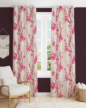 yukany Set of 2 Floral Print Window Curtains with Eyelets-picture-29