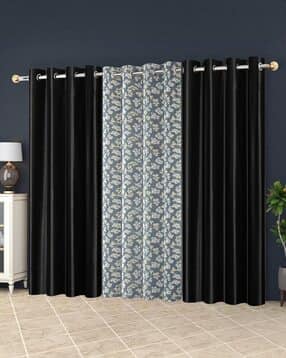 Pack of 3 Floral Print Door Curtain - 121.92 cm x 213.36 cm-image-3