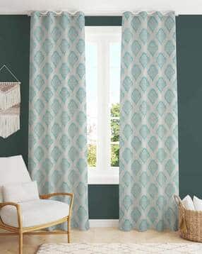 yukany Pack of 2 Geometric Print Door Curtain Eyelets Header  - 121.92 cm x 243.84 cm-picture-19