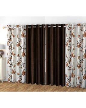 yukany Pack of 4 Floral Print Door Curtain Eyelets Header  - 121.92 cm x 213.36 cm-picture-12