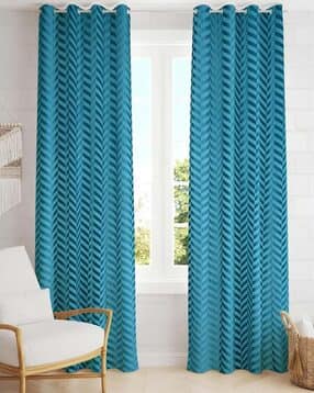 yukany Pack of 2 Striped Door Curtain with Eyelets Header - 121.92 cm x 243.84 cm-picture-40