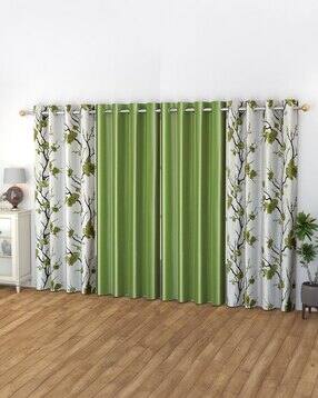 yukany Pack of 4 Floral Print Window Curtain Eyelets Header  - 121.92 cm x 182.88 cm-picture-31