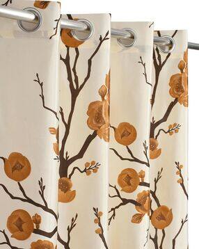 yukany Floral Print Door Curtains with Eyelets-picture-7