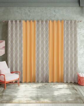 yukany Pack of 5 Floral Print Door Curtain with Eyelets Header - 121.92 cm x 213.36 cm-picture-40