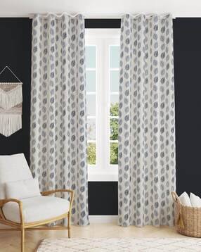 yukany Pack of 2 Leaf Print Door Curtain - 121.92 cm x 274.32 cm-picture-25