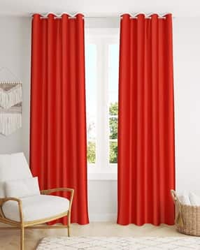 yukany Pack of 2 Door Curtain with Eyelets Header - 121.92 cm x 243.84 cm-picture-0