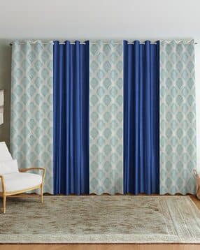 Pack of 5 Geometric Printed Door Curtain Eyelets Header  - 121.92 cm x 213.36 cm-image-11