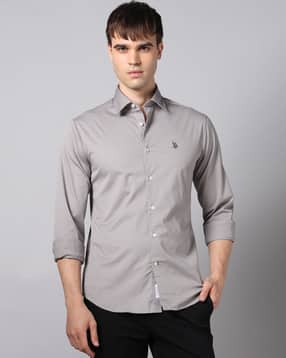 u.s. polo assn. Men Tailored Fit Regular Shirt with Logo Embroidered-picture-35