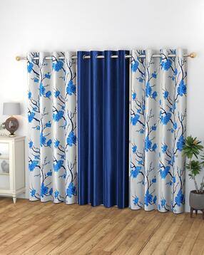 yukany Set of 3 Floral Print Door Curtains with Eyelets-picture-21