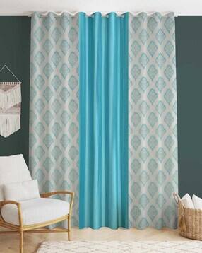 Pack of 3 Floral Print Window Curtain with Eyelets Header - 121.92 cm x 182.88 cm-image-27