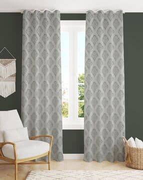 Pack of 2 Geometric Print Window Curtain Eyelets Header  - 121.92 cm x 182.88 cm-image-40