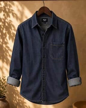 Men Regular Fit Denim Shirt-image-27