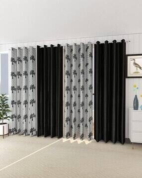 Set of 4 Leaf Print Door Curtains with Eyelets Header-image-47