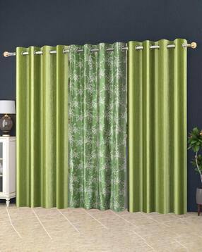yukany Set of 3 Door Curtains with Eyelets Header-picture-21