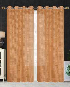 Pack of 2 Geometric Print Window Curtain Eyelets Header  - 121.92 cm x 152.4 cm-image-17