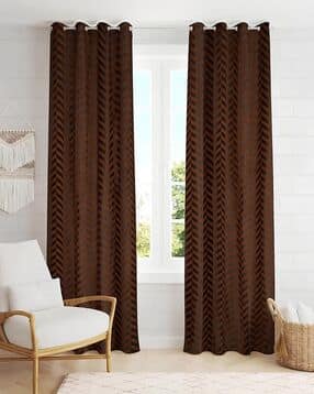 yukany Pack of 2 Striped Door Curtain with Eyelets Header - 121.92 cm x 213.36 cm-picture-45