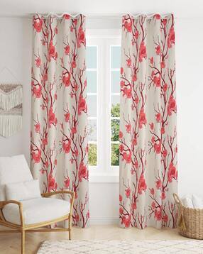 yukany Set of 2 Floral Print Door Curtains with Eyelets-picture-41