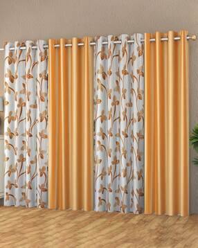 Pack of 4 Floral Print Door Curtain Eyelets Header  - 121.92 cm x 274.32 cm-image-10