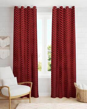 yukany Pack of 2 Striped Window Curtain with Eyelets Header - 121.92 cm x 152.4 cm-picture-13