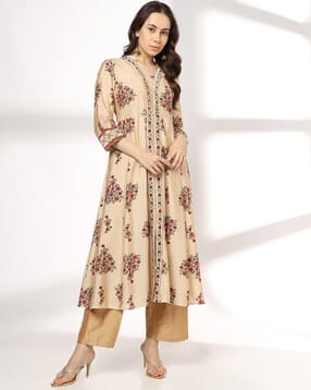 avaasa mix n' match Women Floral Print Straight Kurta with Embroidery-picture-29