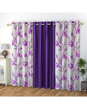 yukany Set of 3 Floral Print Door Curtains with Eyelets-picture-2